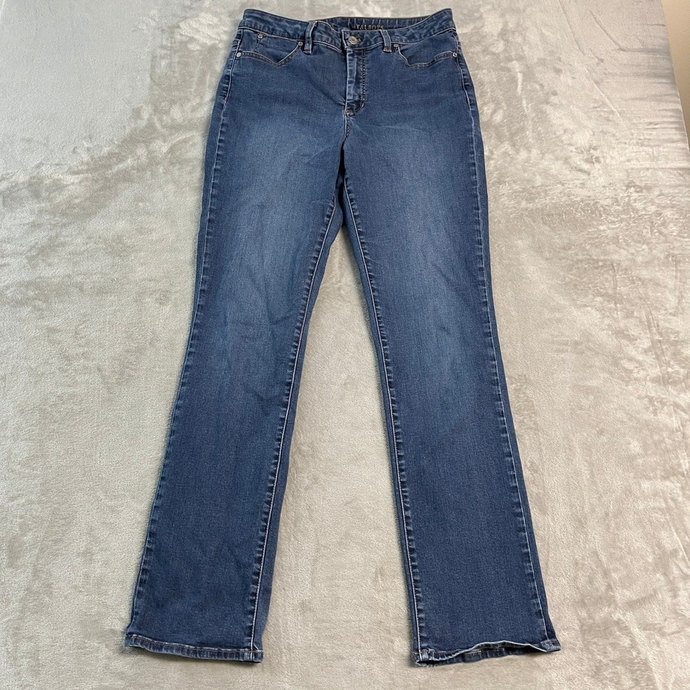 Talbots Heritage Straight Leg Jeans Womens 12 Medium Wash Blue Denim High Rise